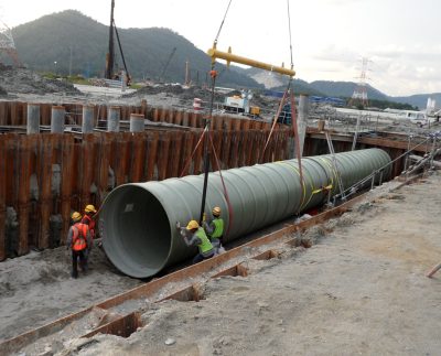 GRP Pipe installation